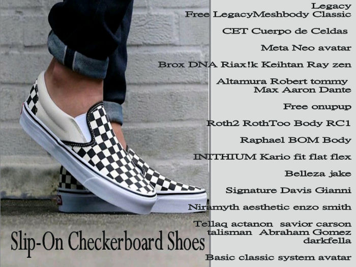 Second Life Marketplace MENS VANS SLIP ON SHOESBOATING SAILING SPORTY CASUAL DANCING KICKS